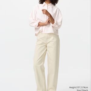 Uniqlo Women's Wide-Leg Cream Trousers
